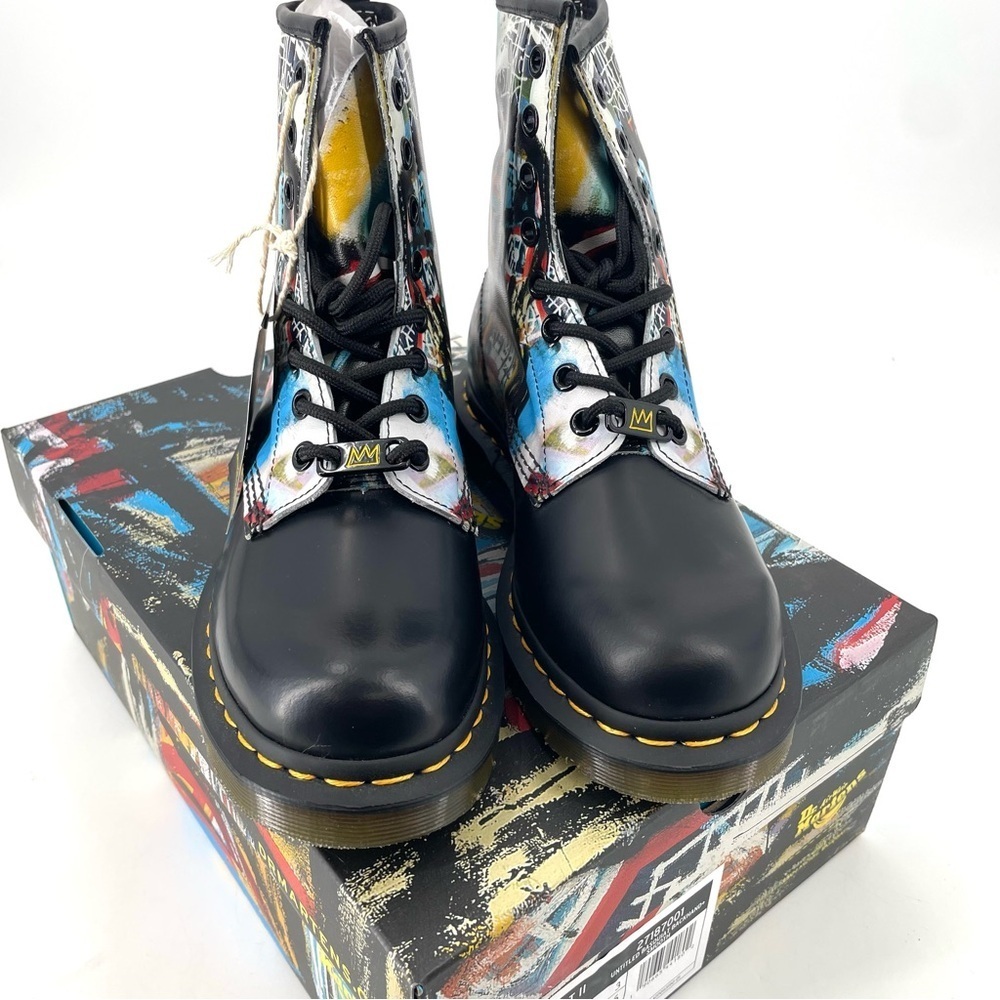 Dr. Martens 1460 BASQUIAT LEATHER LACE UP COMBAT BOOTS​ Limited Edition NEW - Picture 6 of 8